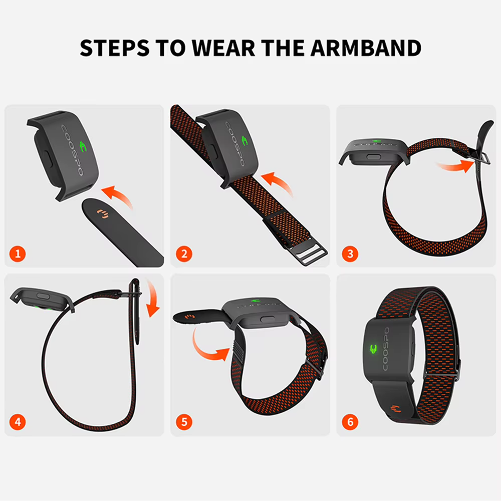Brazalete Pulsómetro HW9 | Monitor de Ritmo Cardíaco Bluetooth y ANT+ para Ciclismo y Fitness
