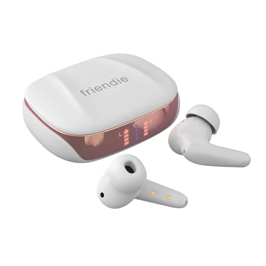 AIR Focus ANC Auriculares de cancelación de ruido activa en blanco perla y oro rosa (Auriculares inalámbricos intrauditivos)