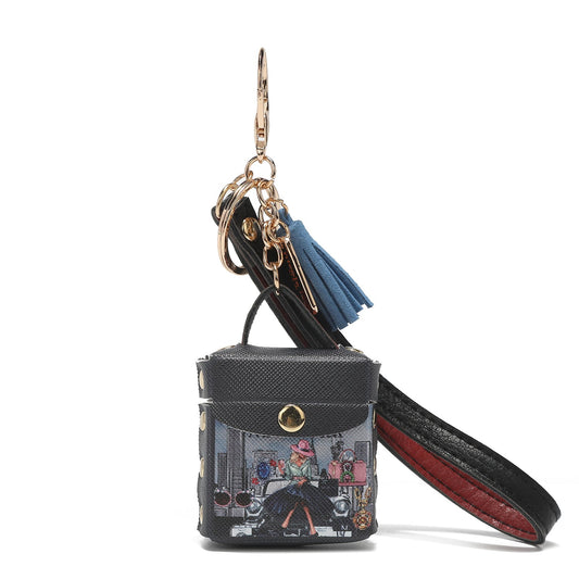 KEYCHAIN WITH EARBUD HOLDER