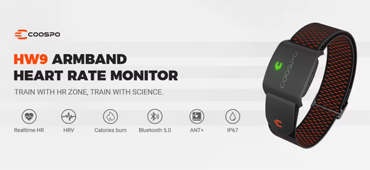 Brazalete Pulsómetro HW9 | Monitor de Ritmo Cardíaco Bluetooth y ANT+ para Ciclismo y Fitness