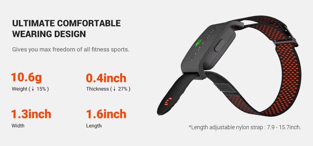 Brazalete Pulsómetro HW9 | Monitor de Ritmo Cardíaco Bluetooth y ANT+ para Ciclismo y Fitness